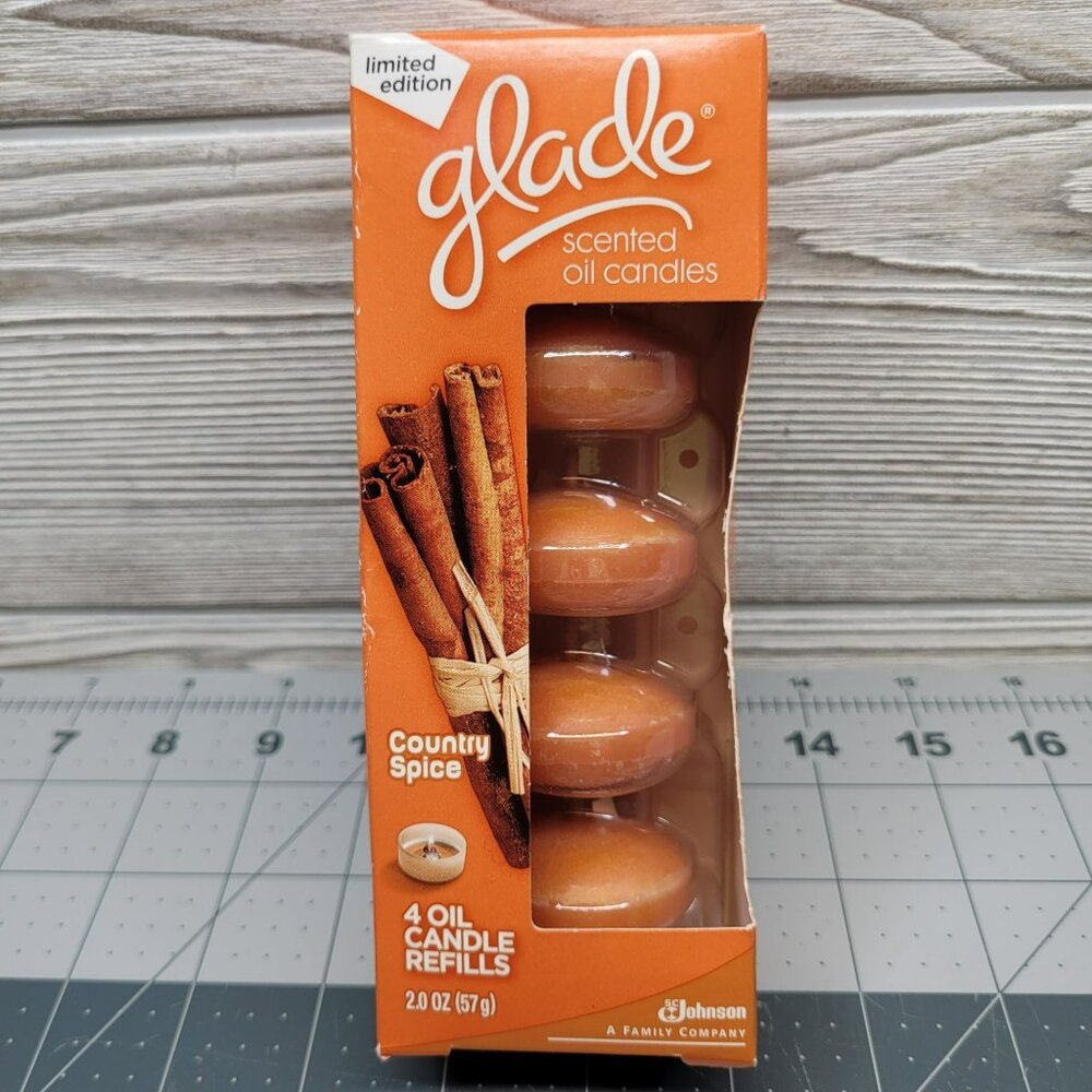 RARE Glade Scented‎ Oil Candles Limited Edition Country Spice 4 Refills 2.0 Oz